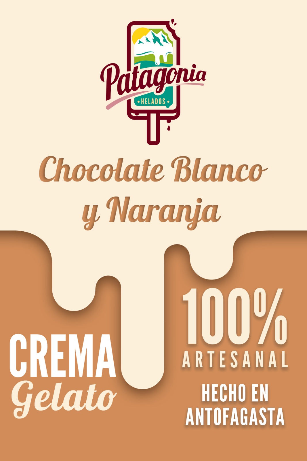 Gelato Chocolate Blanco y Naranja confitada