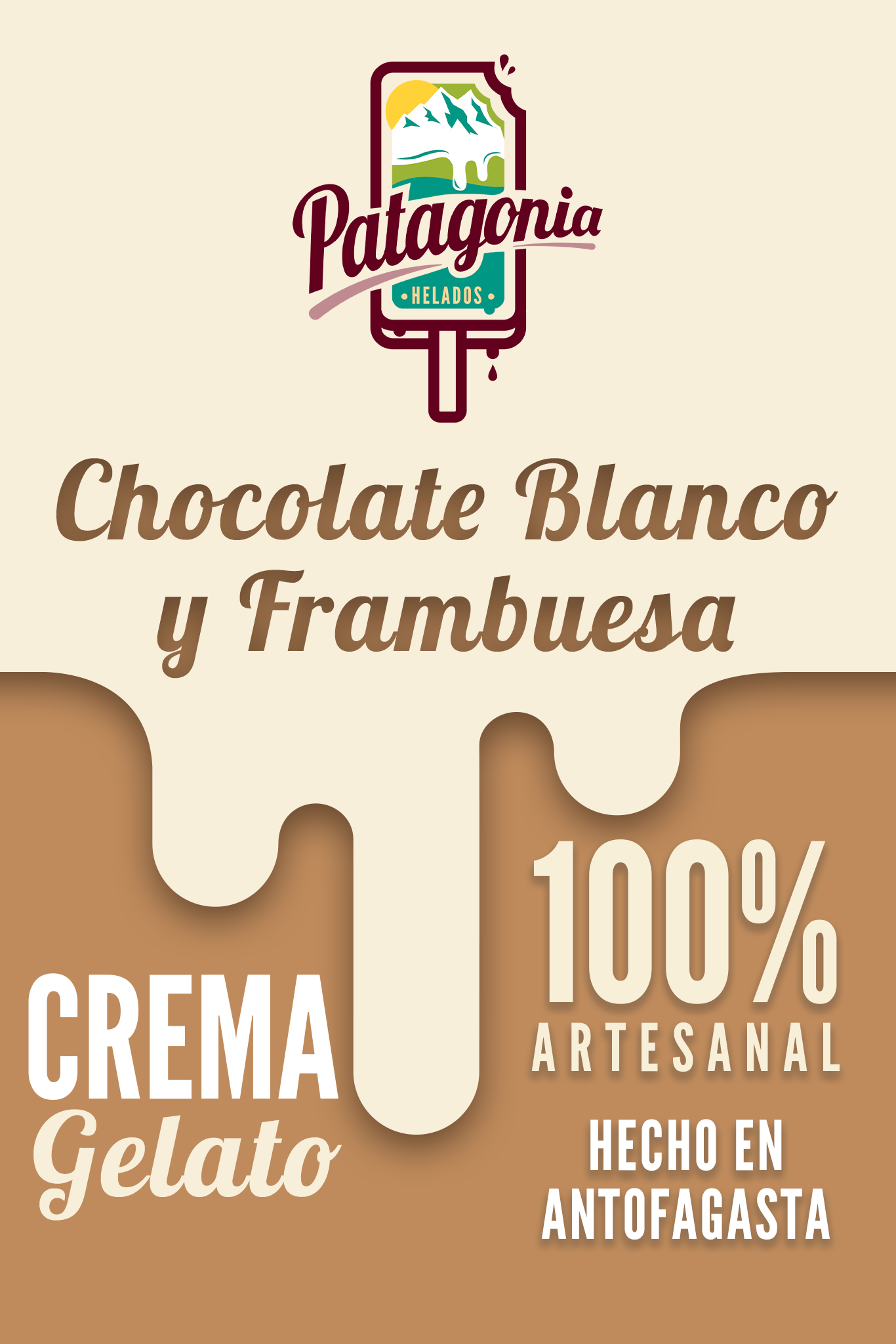 Gelato Chocolate Blanco y frambuesa