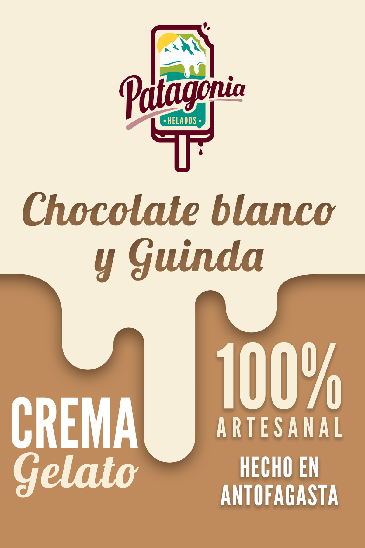 Gelato Chocolate Blanco y guinda